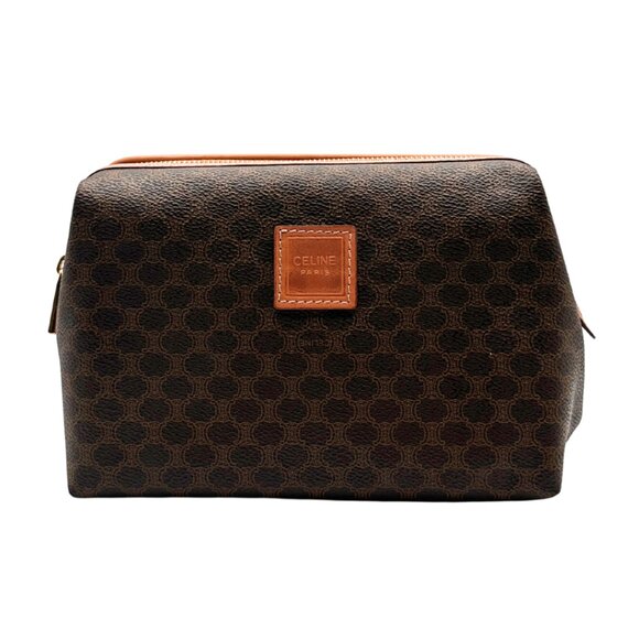 Vintage Celine Brown/Tan Macadam Cosmetic Bag and Clutch - Picture 1 of 6